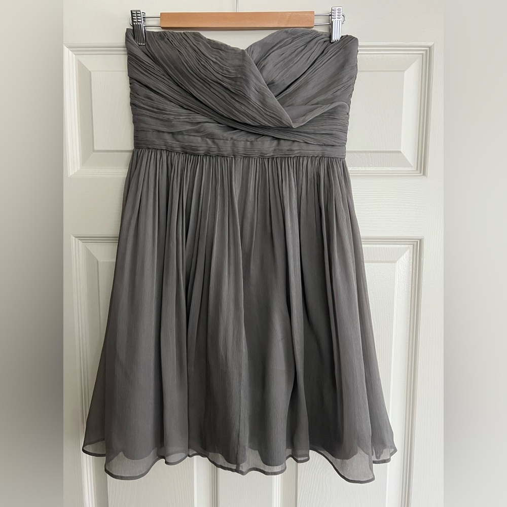 J. Crew Silk Chiffon Strapless Dress